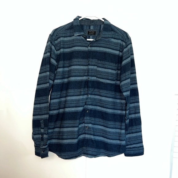 Ocean Current Blue Stripe Button Down Shirt - Picture 1 of 7